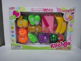 6 Pieces 10 Pcs Cutting Fruit Play Set In Open Blister Box - Girls Toys