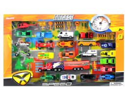 12 Wholesale 42 Pcs Die Cast Citi Racing Set In Window Box