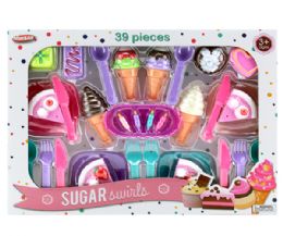 6 Wholesale 39 Pieces Cake And Ice Cram Play Set In Open Blister