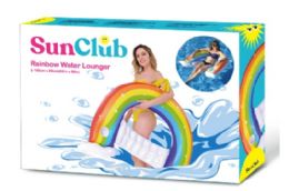 12 Pieces 58" Rainbow Water Lounger In Color Box - Summer Toys