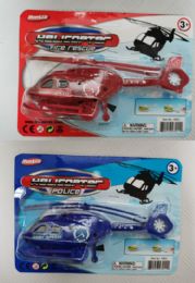 72 Wholesale 7.25in P/s Rescue Helicopter On Card (solid Blue &