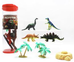 12 Wholesale 16pcs Dino Playset In Tube