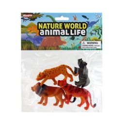 48 Wholesale 4pcs Wild Animal In Pvc Bag W/ Header (78137)
