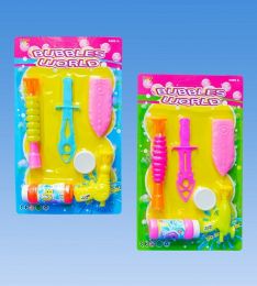 48 Pieces Bubble Set In Blister Card 2 Asst - Girls Toys