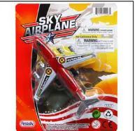 96 Wholesale Mini Airplane On Blister Card 3 Assorted Colors