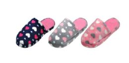 36 Pieces Womens Assorted Plush Heart Slipper - Women's Slippers