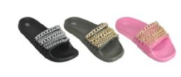 30 Bulk Womens Assorted Slides With Chain