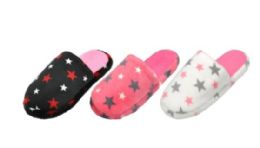 48 Pairs Children's Assorted Color Star Plush Slippers - Girls Slippers