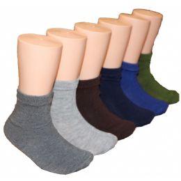 480 Pairs Boys Assorted Colors Low Cut Ankle Socks - Boys Ankle Sock