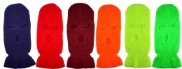 36 Wholesale Wholesale Neon Color Winter Mask/ Hat 3 Hole