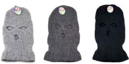 36 Wholesale Wholesale 3 Hole Winter Knitted Mask Hat