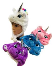36 Wholesale 36 Unicorn Assorted Colored Plush Animal Hats