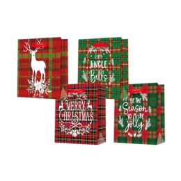 96 Pieces 2pk Medium Xmas Bag - Gift Bags Christmas