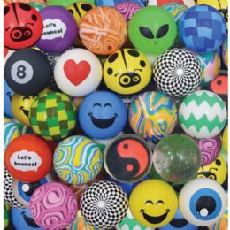 100 Pieces 45mm Premium Hi Bounce Ball Mix - Light Up Toys