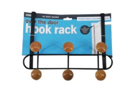 18 of 6-Hook Wood And Steel Over The Door Hanging Rack