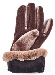 36 Pairs Gold Velvet Women's Gloves - Fuzzy Gloves