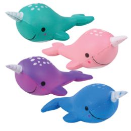 12 Wholesale 5 Inch Squish Narwhal Toys