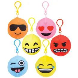 12 Wholesale 3 Inch Squish Plush Emoticon Clips