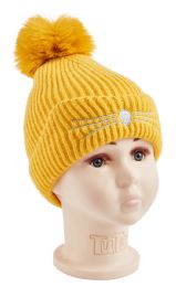 48 Pieces Cat Whiskers Knitted Beanie - Junior / Kids Winter Hats