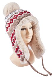 36 Pieces Furry Ear Covered Hat - Winter Beanie Hats