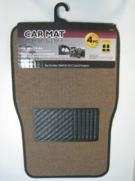 12 Pieces Car Mat 4 Piece Dark Tan Fabric - Auto Sunshades and Mats