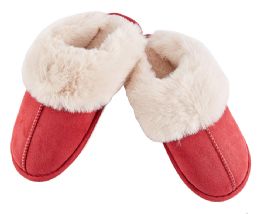24 Wholesale Suede Furry Women's Slipper