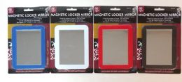 48 Pieces Magnetic Locker Mirror 4 Asst. Colors 24/48pcs/cs - Kitchen & Dining