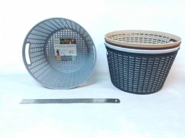24 Wholesale Plastic Basket Round 5 Asst Cl 24pc/cs