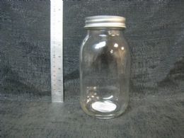 24 Wholesale Glass Mason Jar W/ Sil Lid 800ml 12pc/cs