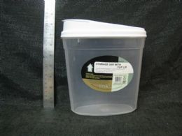 24 Pieces Plastic Container Oval Jar W/ Flip Lid 24st/cs - Storage & Organization