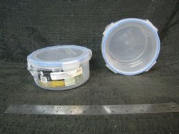48 Pieces Plastic Container Rd W/ Tab Seal 48st/cs - Storage & Organization