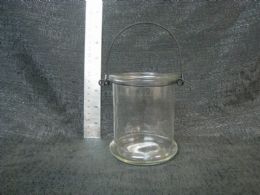 48 Bulk Glass Candle Holder Clear W/ Handle 24pcs/cs