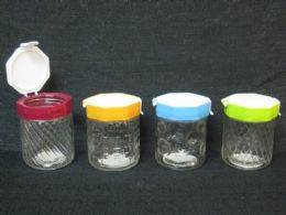 48 Pieces Glass Jar W/ Flip Seal Lid Asst Design/clr 48st/cs - Storage & Organization