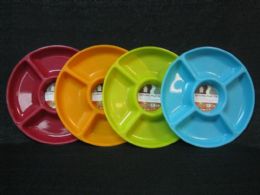 36 Pieces Plastic Serving Platter 5sec. Rd. Asst. Cl. 36pc/cs - Kitchen Gadgets & Tools