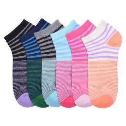 432 Pairs Mamia Spandex Socks (linear) 0-12 - Womens Crew Sock