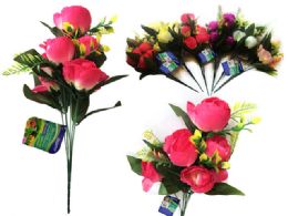 24 Pieces 7 Head Rose Flower Bouquet - Displays & Fixtures