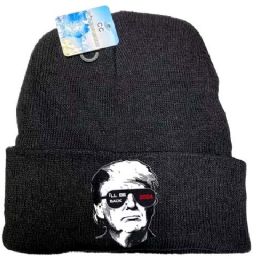 24 Wholesale Trump 2024 I'll Be Back Black Color Winter Beanie