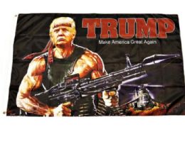 24 Wholesale Flag Trump With Machine Gun