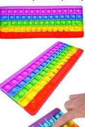 18 Bulk Rainbow Keyboard Pop It Toy