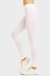 60 Wholesale Sofra Ladies Polyester LeggingS-White