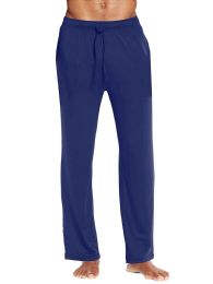 12 Wholesale Assorted Size Mens Solid Knit Pajama Pants In Navy