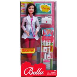 12 Wholesale 11.5" Nurse Bella Doll W/ Accss In Window Box, 2 Assrt