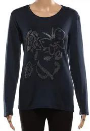 24 Wholesale Womens Long Sleeve Soft Pullover Sweaters With Jeweled Design