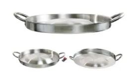5 Pieces Stainless Steel Convex Comal 54x5.4cm - Pots & Pans