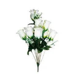 144 Wholesale 10 Head Rose In White
