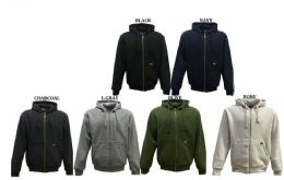 12 Pieces Men's Heavy Hoodie Full Zip In Olive (pack A: S-Xl) - Mens Sweat Shirt