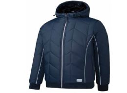 12 Wholesale Men's Puffer Jacket With Fur Lining In Navy