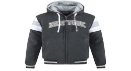 12 Wholesale Men's Fashion Padded New York Jacket In Charcoal