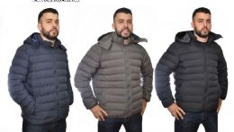 12 Wholesale Men's Nylon Fake Down Jacket In Charcoal