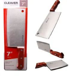 24 Wholesale Stainless Steel Cleaver Knife 7 Inch
